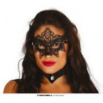 Vyšívaná černá maska škraboška – Zboží Mobilmania