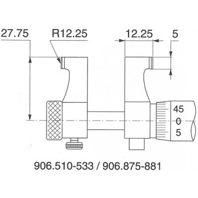 INSIZE typ 3220 Dvoudotekový dutinový mikrometr 75-100mm