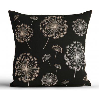 MKLuzkoviny.cz bavlna Renforcé x Pampelišky černé 40 x 40 cm – Sleviste.cz