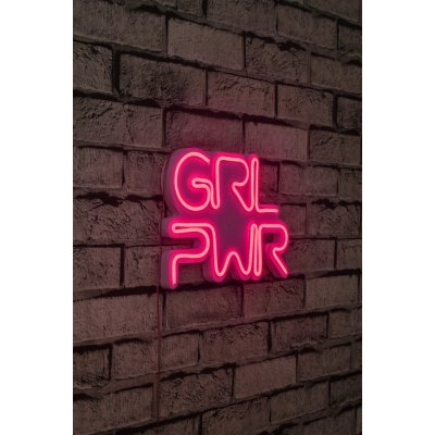 ASIR Nástěnná dekorace s led osvětlením GRL PWR růžová 36 cm – Hledejceny.cz