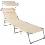 tectake plážové lehátko 4 polohové s polštářem šedá 403413 – Hledejceny.cz