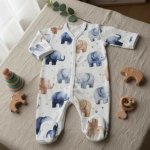 Kojenecký overal Slůňata srdíčka – Zboží Dáma