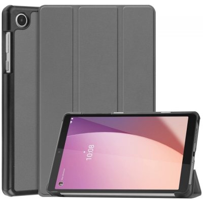 Protemio LEATHER Zaklápěcí obal pro Lenovo Tab M8 4. generace 4th gen 56026 šedý – Zboží Mobilmania