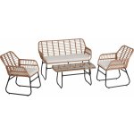 tectake 406062 ratanová sedací souprava molfetta xl pro 4 osoby - přírodní – Zboží Dáma