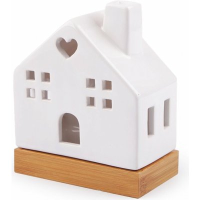 Porcelánový domeček svítící - bílá srdce – Zboží Dáma