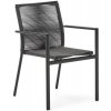 Zahradní židle a křeslo Kave Home Culip s výpletem Šedá kovová zahradní židle