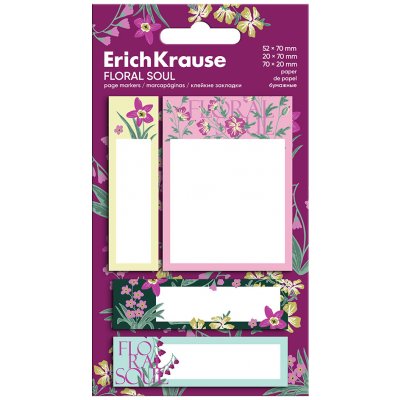 Záložky samolepicí papírové 70 x 52 mm, 20 x 70 mm, 70 x 20 mm ErichKrause Floral Soul 80l – Hledejceny.cz