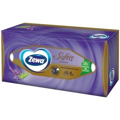 Zewa Softis papírové kapesníčky v krabičce levadule pomeranč 4-vrstvé 80 ks – Zboží Dáma