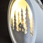 Solight LED dekorace závěsná les a chatka bílá 2x AAA – Zboží Dáma