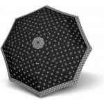 Doppler Mini Fiber Black & White deštník dámský skládací odlehčený s bordurou černý – Sleviste.cz