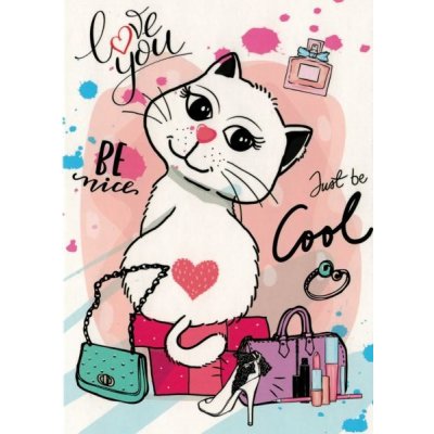 Pohlednice Love you - kočička – Zboží Mobilmania