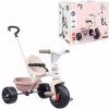 Tříkolka Smoby Be Fun Comfort Tricycle Pink s dvojitou vodicí tyčí a taškou