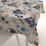 Biante Dekorační čtvercový ubrus Parma PM-113 Modré květiny na smetanovém 100x100 cm – Zboží Mobilmania