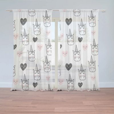 Sablio Záclony Hlava jednorožce: 2ks 150x250cm – Hledejceny.cz