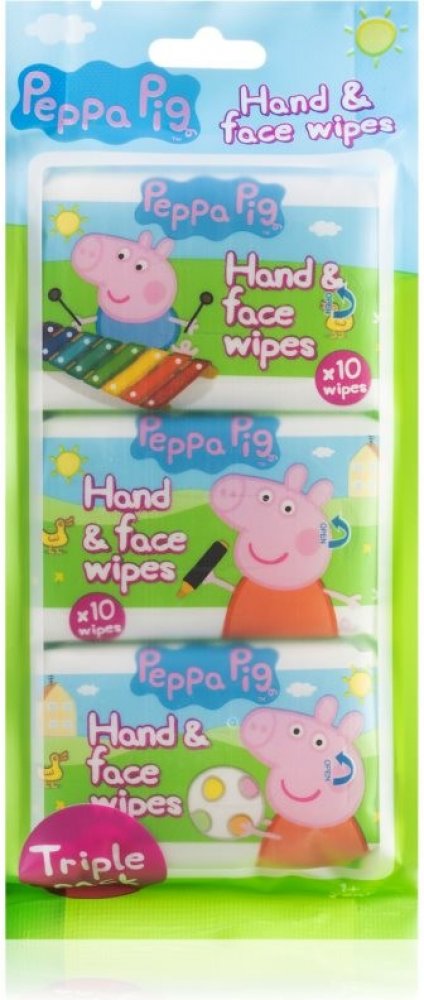Peppa Pig Peppa Hand & Face Wipes jemné čisticí ubrousky 30 ks |  Srovnanicen.cz