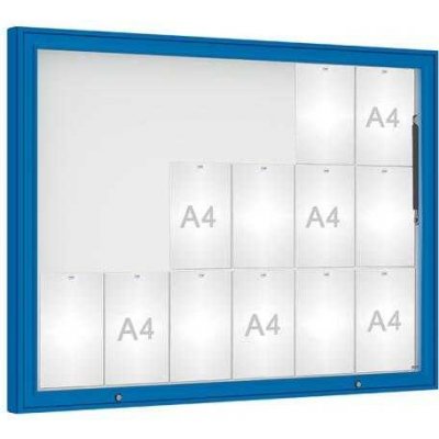 PROCITY Venkovní vitrína model 1000, 18 x A4, plexi, modrá | Zboží Auto