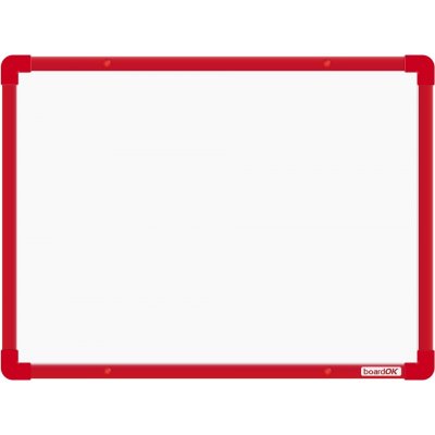 VMS Vision boardOK Keramická tabule na fixy s červeným rámem Červená 60 x 45 cm