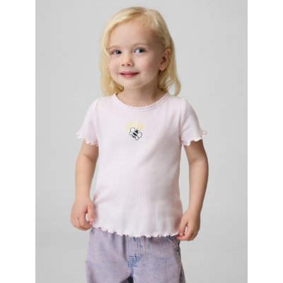 GAP Baby žebrované tričko s logem Růžová – Zboží Dáma