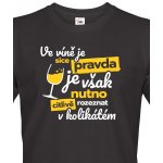 Bezvatriko pánské tričko Ve víně je sice pravda Canvas 0825 černé – Zboží Mobilmania