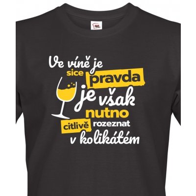Bezvatriko pánské tričko Ve víně je sice pravda Canvas 0825 černé – Hledejceny.cz
