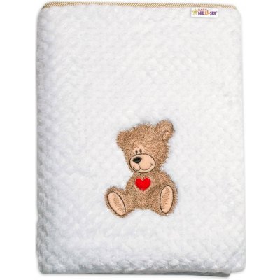 Baby Nellys Dětská deka Sweet dreams by TEDDY flecce bílá – Zboží Mobilmania