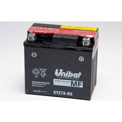 Motobaterie Unibat 12V, CTZ7S-BS, 6Ah, 130A, bezúdržbová MF AGM 113x70x105 YAMAHA WR450F rok 03-15 – Zboží Mobilmania