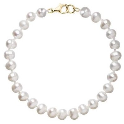 Evolution Group perlový náramek z říčních perel se zapínáním ze 14 karátového zlata 923001.1/9260 bílý