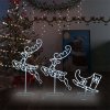 Vánoční osvětlení DKD HOME DECOR Vánoční dekorace LED sobi a sáně Akryl 260x21x87 cm