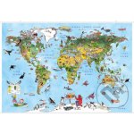 SVĚT - NÁSTĚNNÁ MAPA ILUSTROVANÁ + LIŠTY – Zboží Dáma