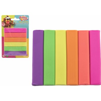 Teddies Modelína/Plastelína Nara 60 g neonová 6 ks na kartě 9x14,5cm – Zboží Mobilmania