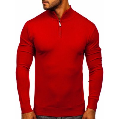 Bolf pánský svetr na zip s vysokým límcem YY08 červený