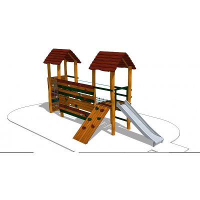 Playground System HŘIŠTĚ sestava se skluzavkou z akátu Hrádek Tetín .