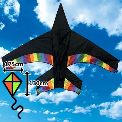 D&P Šarkan Lietadlo - čierne s dúhovými pruhmi – Hledejceny.cz