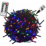 Goleto Vánoční LED osvětlení 20 m barevné 200 LED zelený kabel – Hledejceny.cz