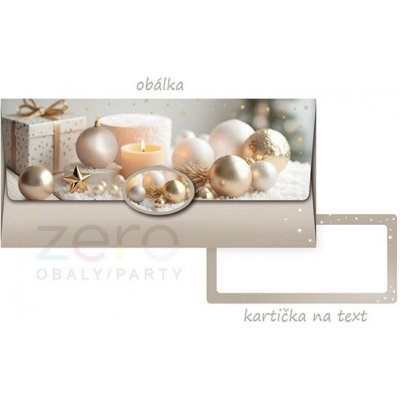 Obálka dárková na peníze - vánoční stříbrná – Sleviste.cz