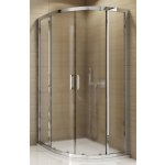 Ronal Top-Line sprchový kout čtvrtkruhový 90 cm, dvoudílné posuvné dveře, aluchrom, Durlux TOPR550905022 – Zboží Mobilmania