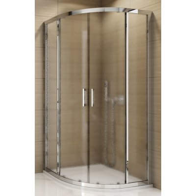 Ronal Top-Line sprchový kout čtvrtkruhový 90 cm, dvoudílné posuvné dveře, aluchrom, Durlux TOPR550905022 – Zboží Mobilmania