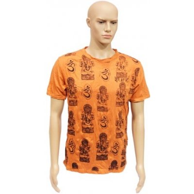 Tričko bavlna potisk Ganesh Oranžové