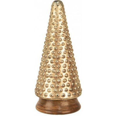 Skleněná vánoční dekorace zlatého stromečku 14*31 cm Clayre & Eef – Hledejceny.cz