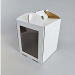 Cake Star Dortová krabice CINDY pevná bílá se dvěma okny a úchytem (25 x 25 x 30 cm) – Zboží Dáma