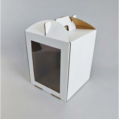 Cake Star Dortová krabice CINDY pevná bílá se dvěma okny a úchytem (25 x 25 x 30 cm) – Zboží Dáma