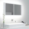 Koupelnový nábytek Nábytek XL LED koupelnová skříňka se zrcadlem bílá 90 x 12 x 45 cm akryl