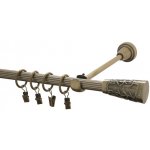 GARNÝŽE-HEBR Garnýž rýhovaná Sevilla mosaz jednoduchá 400 cm – Sleviste.cz