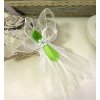 Svatební vývazek Vývazek velký s kytičkou - sv.zelený satén