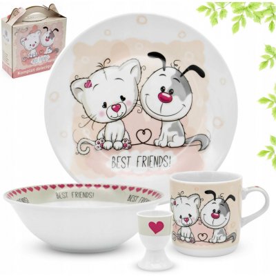 Tragar Dětská jídelní souprava BEST FRIENDS porcelán 4 dílná – Hledejceny.cz