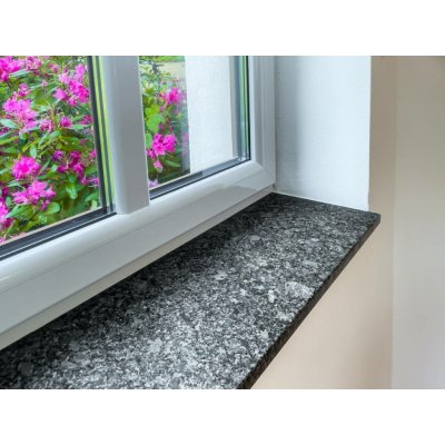 TONE OF STONE Vnitřní kamenný žulový parapet - Žula Steel Grey - kartáčovaný, 500x200x20 mm – HobbyKompas.cz