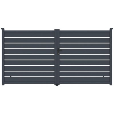 Brána G21 Reno 350x176 cm dvoukřídlá, antracitová – Sleviste.cz