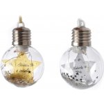 Indecor Vánoční závěsná ozdoba koule s LED světlem 8 × 8 × 10 cm (2 varianty) – Hledejceny.cz