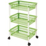 Regál UH 3podlažní 40X29XH62CM zelený na kolečkách "Mito 3" TONTARELLI – Zboží Dáma