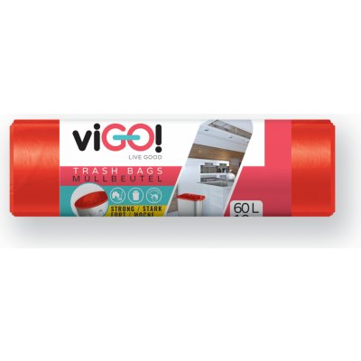 viGO! Pytle tříděný odpad LDPE 60l 30µm 10ks červené – Sleviste.cz